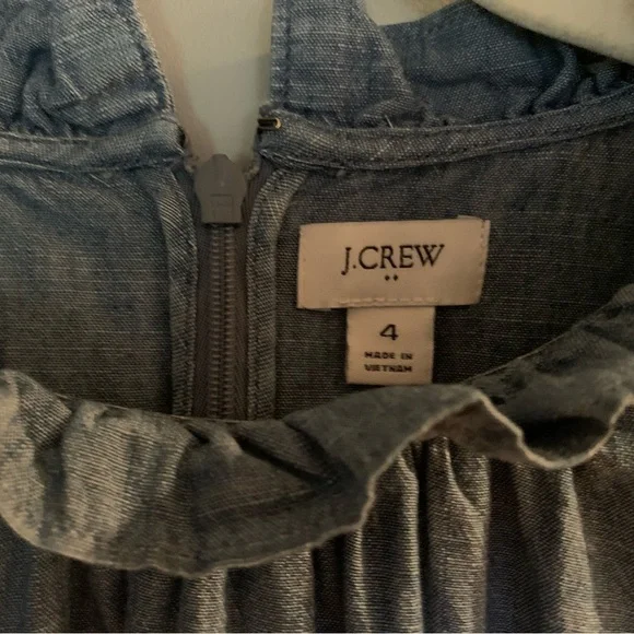 J. Crew Blue Denim Long Sleeve Dress SZ 4 - Picture 3 of 9